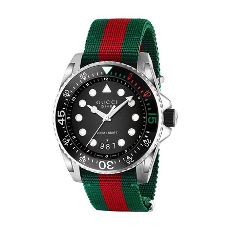 gucci watch green res|Gucci dive watch 45mm.